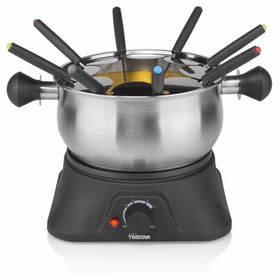 Tristar Familien-Fondue-Set 1400 W 1,3 L Edelstahl Silbern