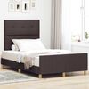 vidaXL Bettgestell mit Kopfteil Dunkelbraun 120 x 190 cm Stoff