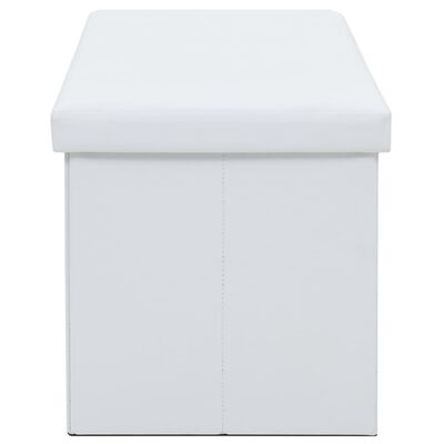 vidaXL Faltbare Sitzbank Kunstleder 110×38×38 cm Weiß