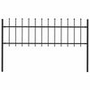 vidaXL Gartenzaun mit Speerspitzen Stahl 1,8 m Schwarz