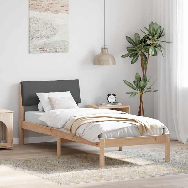 vidaXL Bettgestell Braun und Dunkelgrau 80 x 200 cm Massivholz Kiefer