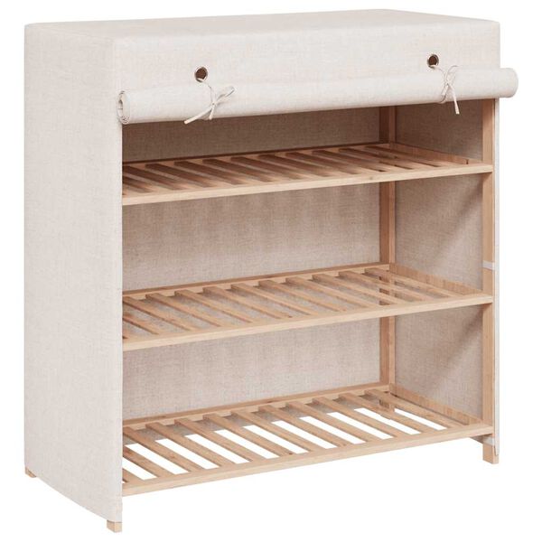 vidaXL Schuhschrank mit Abdeckung Wei&szlig; 79 x 40 x 80 cm Stoff