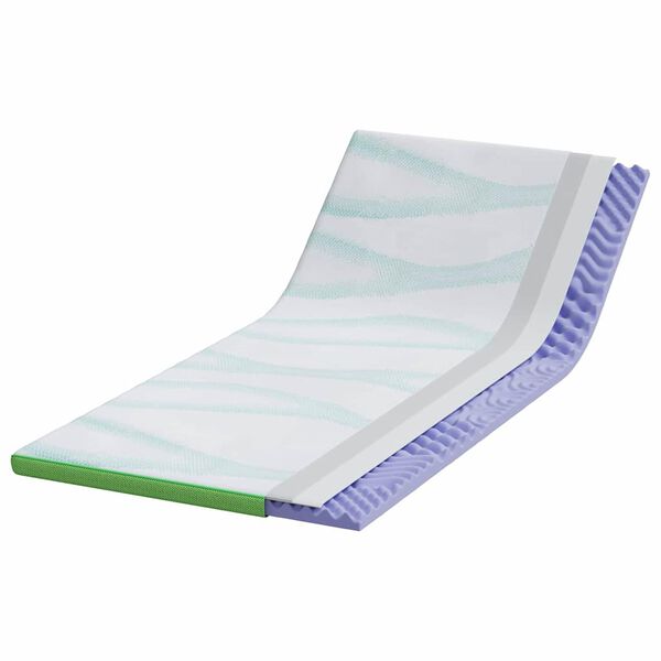 vidaXL Matratzenauflage Wei&szlig; und Gr&uuml;n 100 x 200 cm Jacquard Stoff