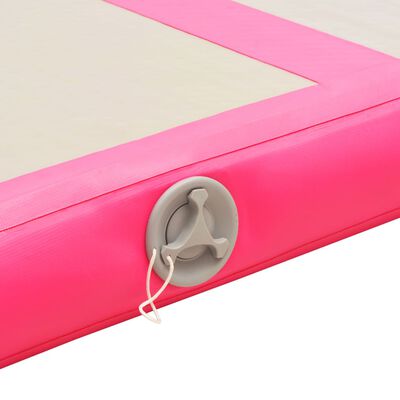 vidaXL Aufblasbare Gymnastikmatte mit Pumpe 800×100×10 cm PVC Rosa