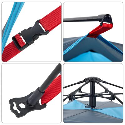 vidaXL Kuppel-Campingzelt 3 Personen Blau Quick Release