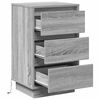 vidaXL Nachttisch mit Schubladen Grau 39 x 34,5 x 65 cm Holzwerkstoff