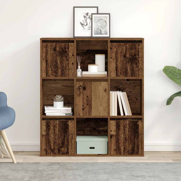 vidaXL B&uuml;cherregal Altholz-Optik 89x24x101,5 cm Holzwerkstoff