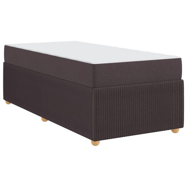 vidaXL Bettrahmen mit Matratze Dunkelbraun 90 x 190 cm Stoff