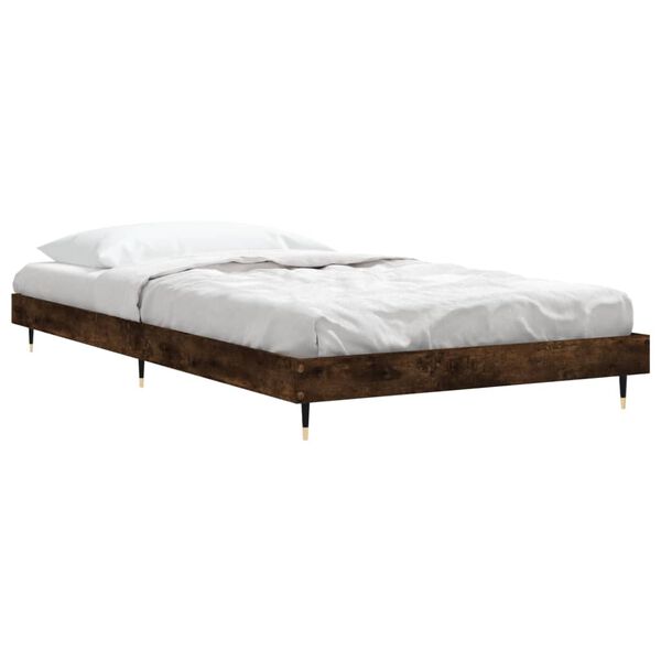 vidaXL Bettgestell ohne Matratze R&auml;uchereiche 90x200 cm Holzwerkstoff