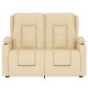 vidaXL 2-Sitzer Massagesessel mit Getr&auml;nkehalter Creme Stoff