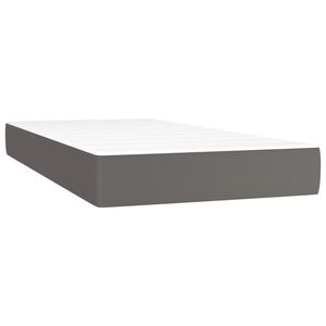 vidaXL Taschenfederkernmatratze Mittel Grau 100x200x20 cm Kunstleder