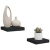 vidaXL Schweberegale 2 Stk. Schwarz 23x23,5x3,8 cm MDF