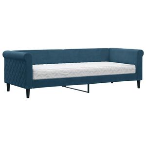 vidaXL Tagesbett mit Matratze Blau 80x200 cm Samt