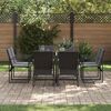 vidaXL Garten Essgruppe 9 pcs Schwarz Stahl