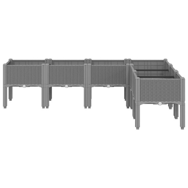 vidaXL Pflanzkasten mit Beinen Hellgrau 160x120x42 cm PP