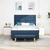 vidaXL Boxspringbett mit Matratze mit Kopfteil Blau 160 x 200 cm Stoff