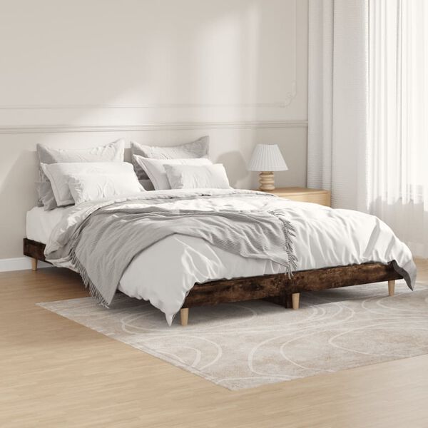 vidaXL Bettgestell R&auml;uchereiche 135x190 cm Holzwerkstoff