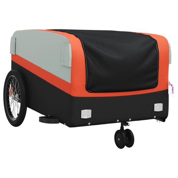 vidaXL Fahrradanh&auml;nger Schwarz und Orange 45 kg Eisen