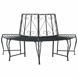 vidaXL Baumbank 4-Sitzanzahl 160 x 80 x 89 cm Stahl Schwarz