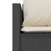 vidaXL 3-tlg. Bistro-Set mit Kissen Schwarz Poly Rattan