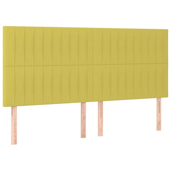 vidaXL LED Kopfteil Gr&uuml;n 200x5x118/128 cm Stoff