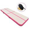 vidaXL Aufblasbare Gymnastikmatte mit Pumpe 400x100x20 cm PVC Rosa