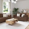 vidaXL Sofa 3 pcs Braun Leinenmischgewebe
