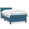 vidaXL Boxspringbett mit Matratze Dunkelblau 100x210 cm Samt