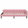 vidaXL Eckbettgestell Rosa 100 cm x 200 cm SamtundSperrholz