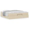 vidaXL Ottoman-Bett mit Matratze Creme 160x200 cm Stoff
