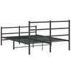 vidaXL Bettgestell mit Kopf- und Fu&szlig;teil Metall Schwarz 135x190 cm
