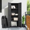 vidaXL Gartenschrank Schwarz 59x40x180 cm Poly Rattan