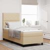 vidaXL Boxspringbett mit Matratze mit LED Creme 100 x 200 cm Stoff