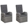 vidaXL 5-tlg. Garten-Essgruppe mit Kissen Poly Rattan Grau
