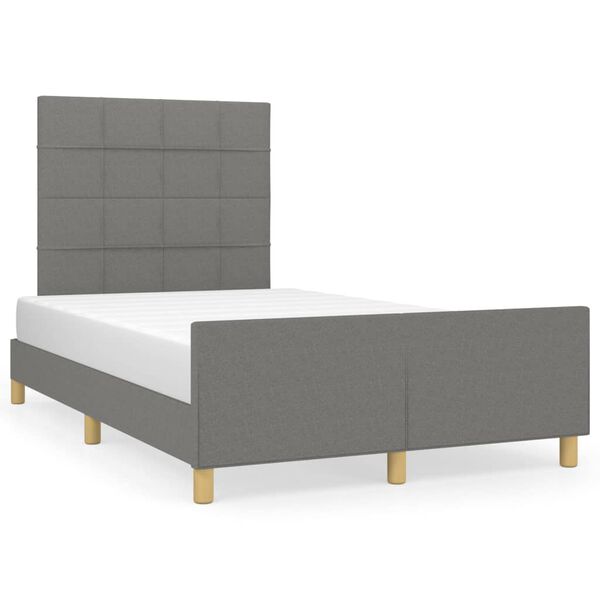 vidaXL Bettgestell ohne Matratze Dunkelgrau 120x190 cm Stoff