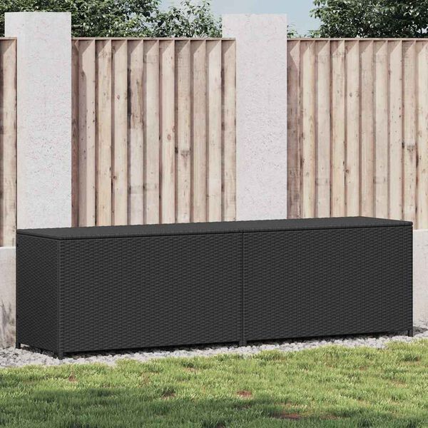 vidaXL Gartenbox Poly Rattan 200x50x60 cm Schwarz