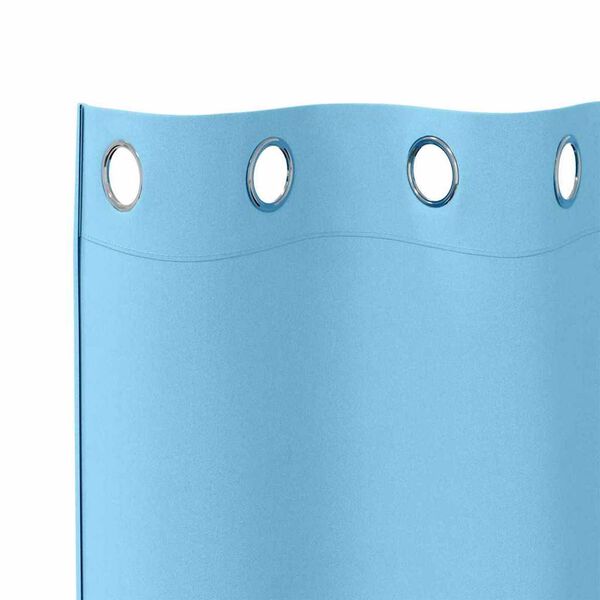 vidaXL Verdunkelungs-Vorh&auml;nge mit Ringen 2 pcs Himmelblau 225 x 140 cm