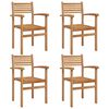vidaXL Stuhl 4 pcs Braun 56 x 55 x 90,5 cm Massivholz Teak
