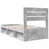 vidaXL Bettrahmen Beton Grau 75 x 190 cm Massives Kiefernholz