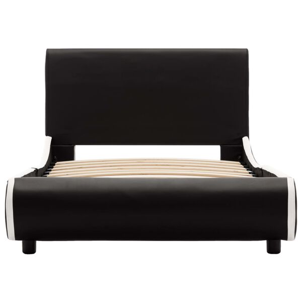 vidaXL Bettgestell Schwarz Kunstleder 90 x 200 cm