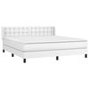 vidaXL Boxspringbett mit Matratze Wei&szlig; 180x200 cm Kunstleder