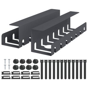 vidaXL Unter dem Schreibtisch Kabelmanagement Tray 2 Stk. Anthrazit