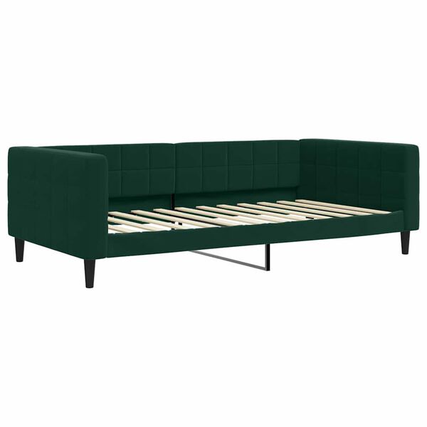 vidaXL Tagesbett Ausziehbar mit Matratzen Dunkelgr&uuml;n 100x200 cm Samt
