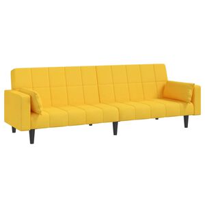 vidaXL Schlafsofa 2-Sitzer mit 2 Kissen Gelb Stoff