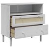 vidaXL Sideboard SENJA Rattan-Optik Wei&szlig; 80x40x80 cm Kiefernholz