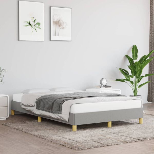 vidaXL Bettgestell ohne Matratze Hellgrau 120x190 cm Stoff