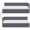 vidaXL Eckbettgestell mit Matratze mit Kopfteil 2 pcs Grau Samt