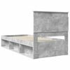 vidaXL Bettrahmen Beton Grau 90 x 190 cm Massives Kiefernholz