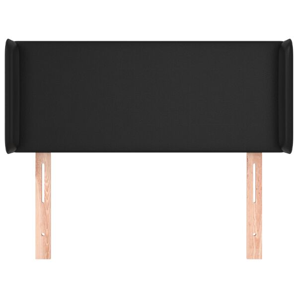 vidaXL Kopfteil mit Ohren Schwarz 103x16x78/88 cm Kunstleder