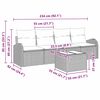vidaXL Garten-Sofa-Set 5 pcs Schwarz Poly-Rattan und Stahl und Glas